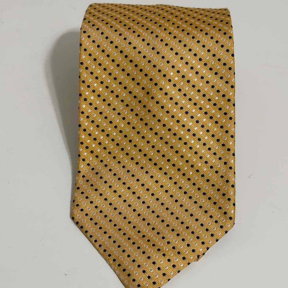 Faconnable Gold Polka Dot Men's Tie